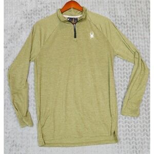 Spyder Active‎ Men's ProWeb Grid Fleece Quarter Zip Pullover Olive Green Large